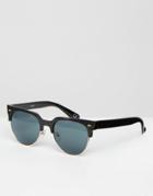 Asos Chunky Retro Sunglasses In Black - Black