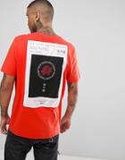 Asos Relaxed T-shirt With Applique And Rose Placement - Red