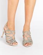 Faith Luther Silver Embellished Strappy Sandals - Silver