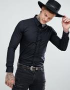 Devils Advocate Black Ruffled Shirt - Black