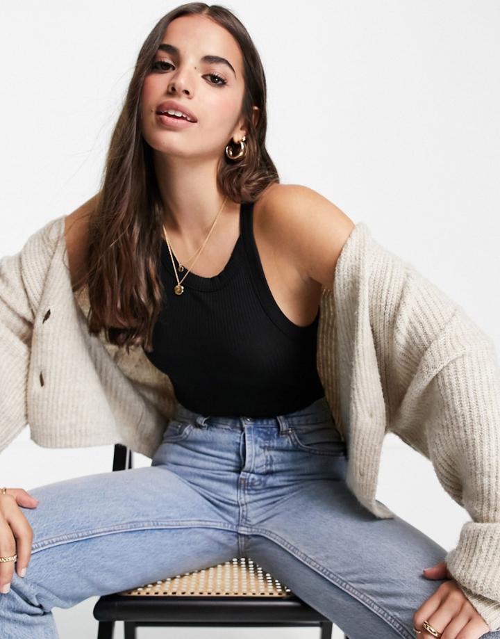 Monki Edda Organic Cotton Tank Top In Black