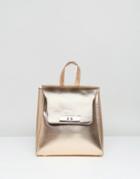 New Look Sleek Mini Backpack - Gold