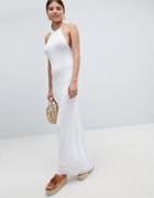 Boohoo Halterneck Maxi Dress - White