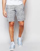 Tommy Hilfiger Chino Shorts With Small Leaf Print In Gray - Gray