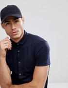 Emporio Armani Canvas Logo Baseball Cap In Navy - Navy