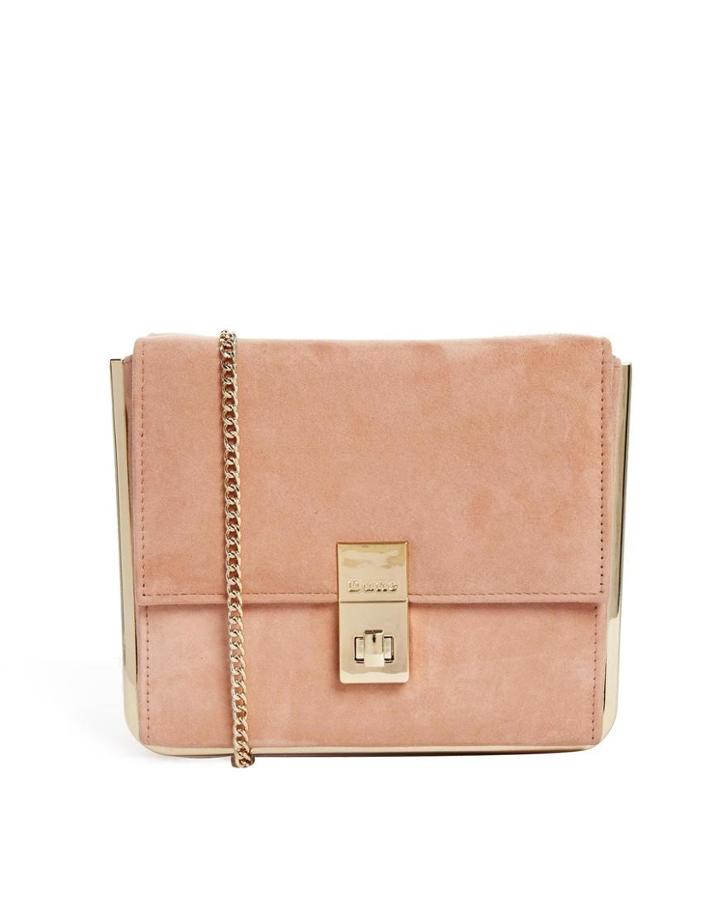 Dune Blaze Nude Clutch Bag In Faux Suede