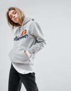 Ellesse Boyfriend Hoodie With Chest Logo - Gray