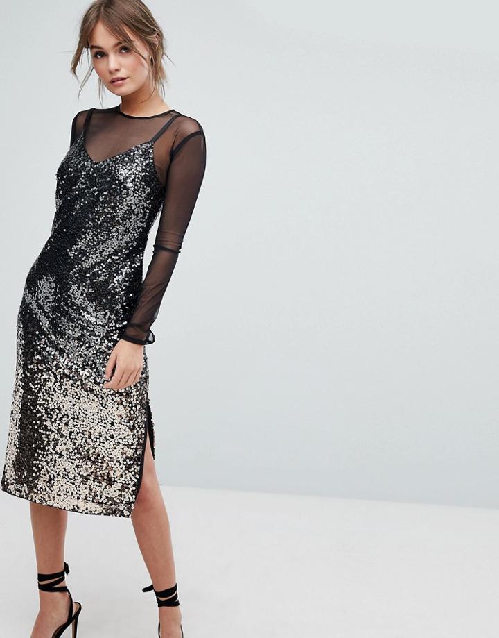 Coast Gisella Ombre Sequin Mesh Dress - Multi