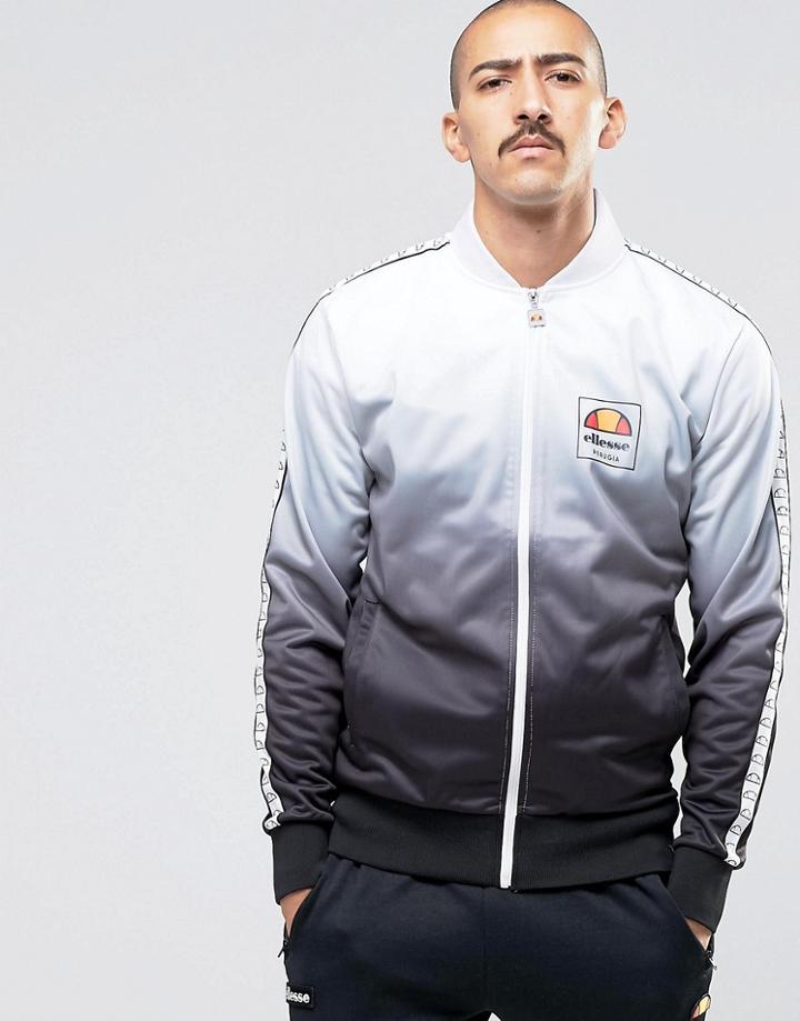 Ellesse Track Jacket In Dip Dye - White