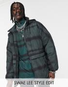 Asos Design Two-piece Tie Dye Parka In Dark Tonal Colors-multi