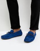 Selected Homme Suede Driving Shoe - Blue