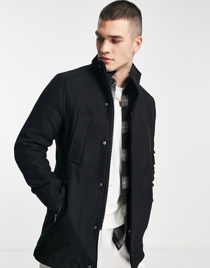 River Island Tech Shell Jacket In Black