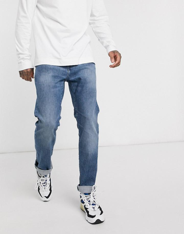 Edwin Ed80 Slim Fit Jeans In Washed Blue Denim-blues