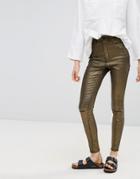 Waven Anika Metallic High Rise Skinny Jeans - Copper