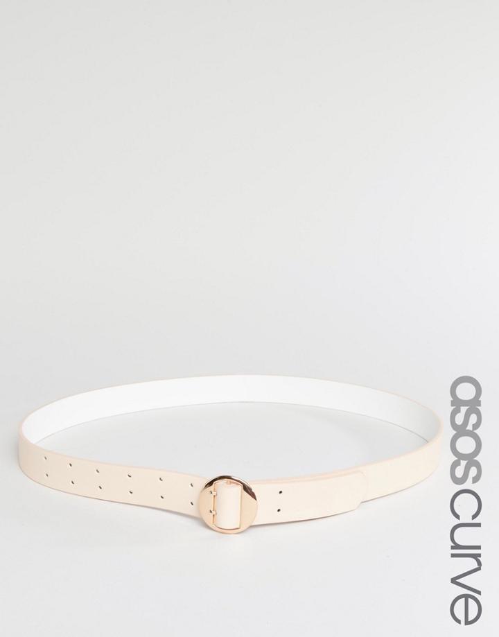 Asos Curve Double Prong Round Belt - Nude