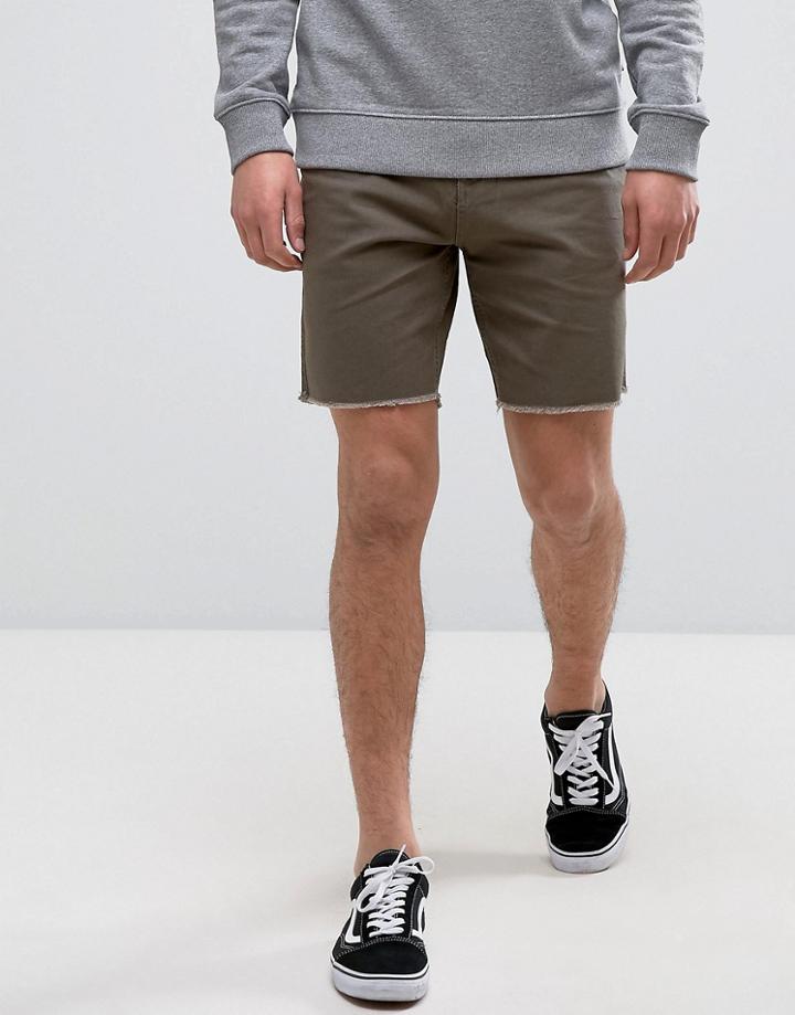 Volcom X Tetsunori Shorts With Raw Hem - Green