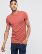 Asos Longline Muscle T-shirt In Red - Flame