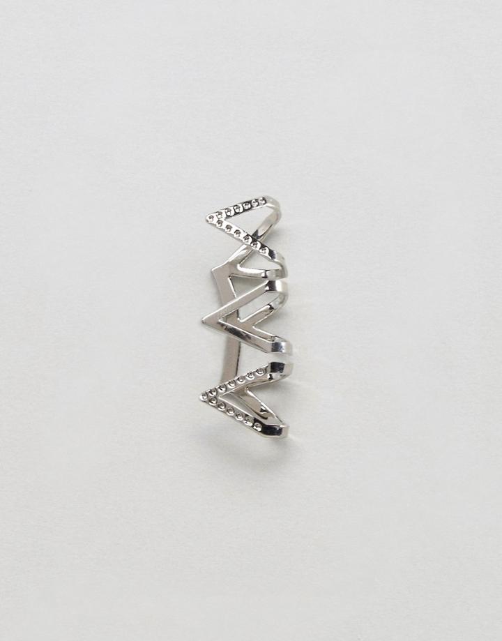 Asos Jewel Cage Triangle Ear Cuff - Silver
