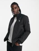 Calvin Klein Jeans Monogram Badge Padded Harrington Jacket In Black