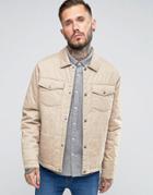 Asos Quilted Cotton Jacket In Stone - Stone