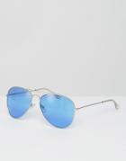 Jeepers Peepers Aviator Sunglasses With Blue Tinted Lens - Blue