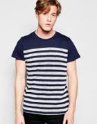 Jack & Jones Crew Neck Stripped T-shirt - Navy