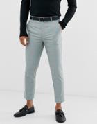 Asos Design Skinny Crop Suit Pants In Color Pop Gray Check