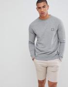 Boss Wyan Crew Neck Box Logo Sweat In Gray - Gray