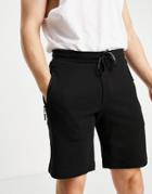 Armani Exchange Jersey Shorts With Back Logo In Black