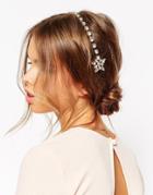 Asos Beaded Floral Comb Headband - Clear
