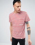Cheap Monday Standard Prep T-shirt Narrow Stripe - Red