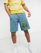 Nike Club Washed Logo Shorts In Dusty Blue