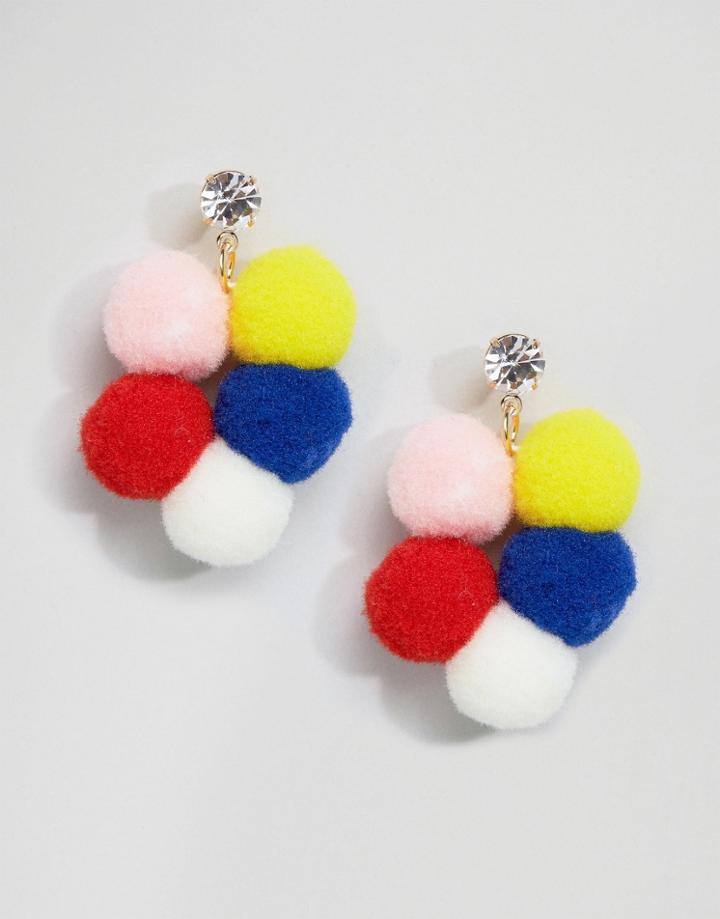 Limited Edition Pom Pom Drop Earrings - Multi