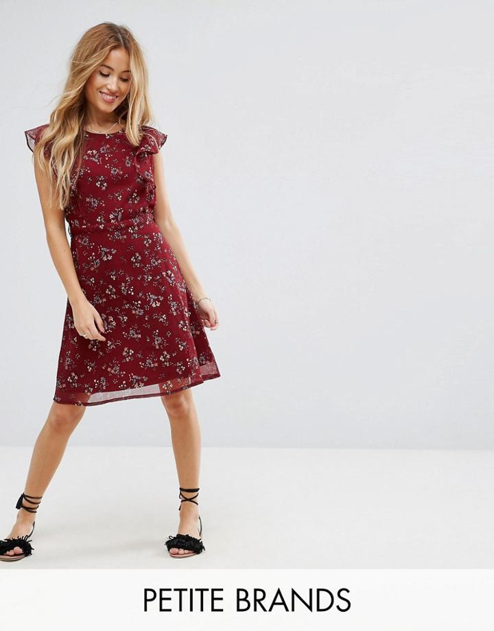 Yumi Petite Belted Tea Dress - Red