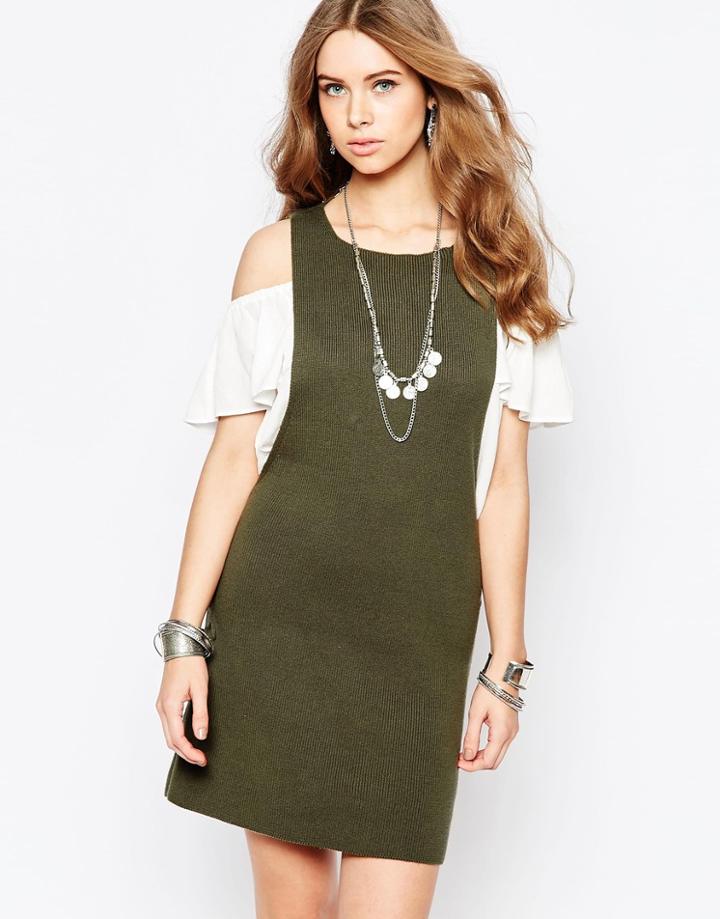 Stevie May Tie The Knit Knit Mini Dress - Olive