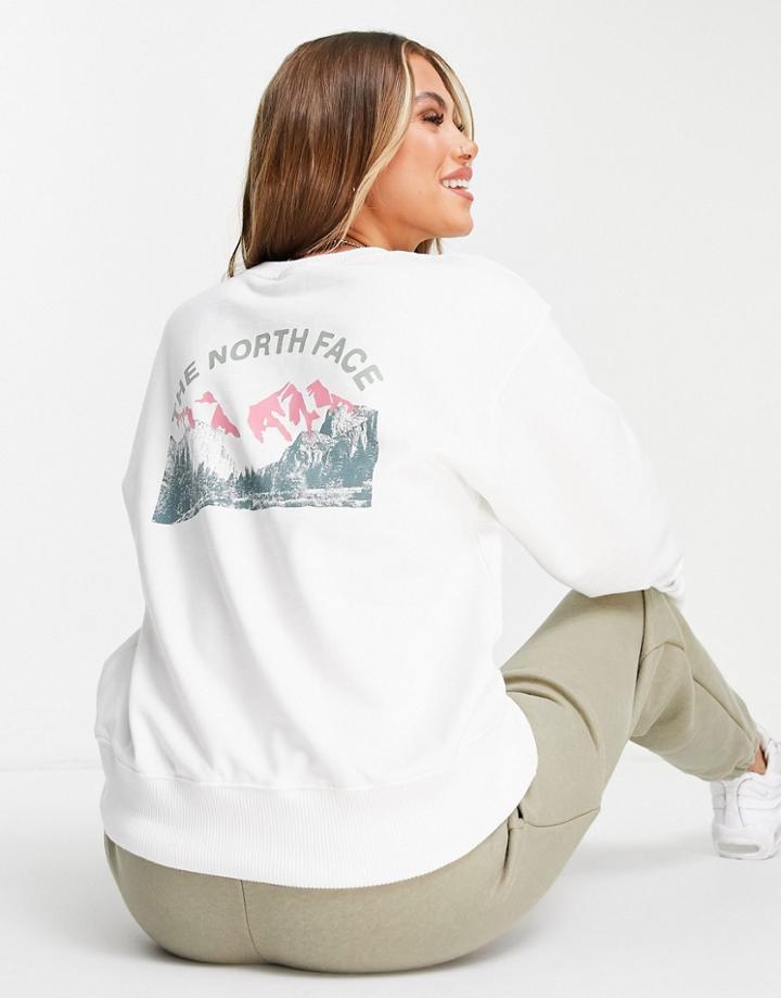 The North Face Outdoors Together Back Print Sweatshirt In White