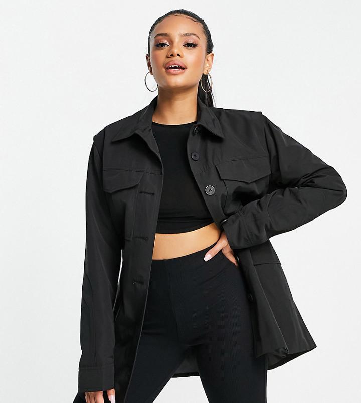 Asyou Tie Up Shacket In Black