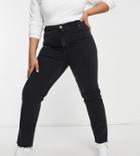 Asos Design Curve Mid Rise Vintage 'skinny' Jeans In Washed Black