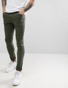 Asos Design Super Skinny Jeans In Green - Green