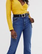 Glamorous Resin Square Buckle Black Waist And Hip Jeans Belt