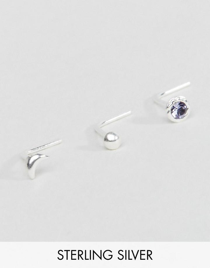 Asos Sterling Silver Nose Studs - Silver