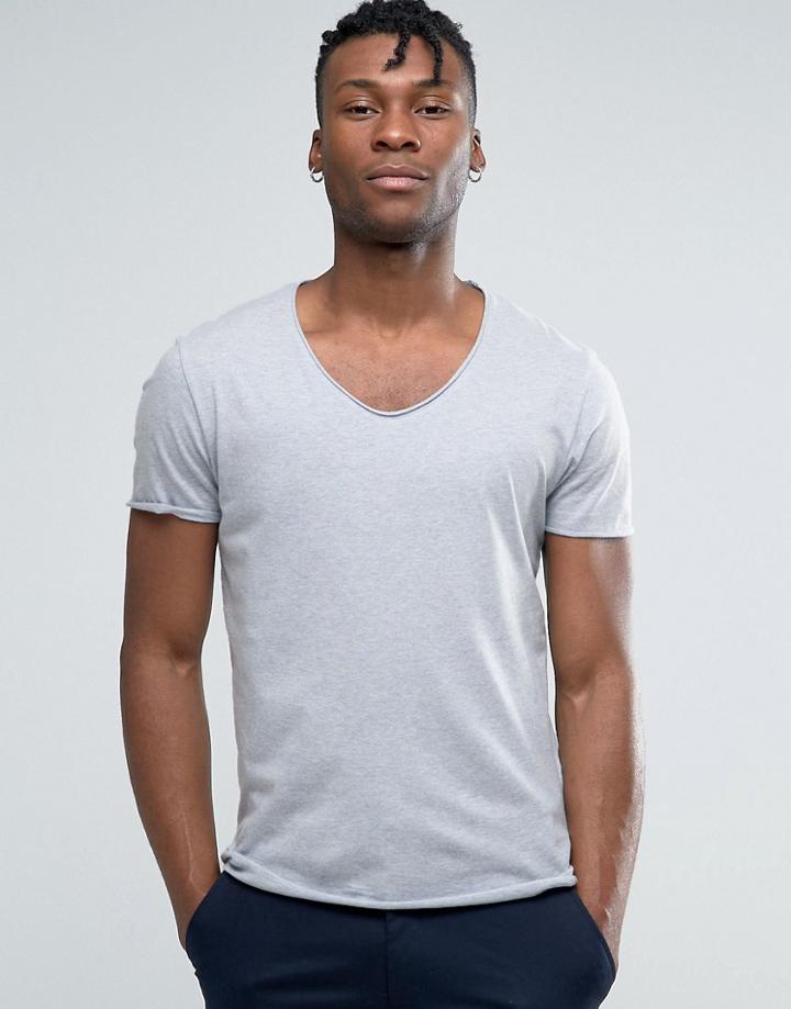 Selected Homme Scoop Neck Tee - Blue