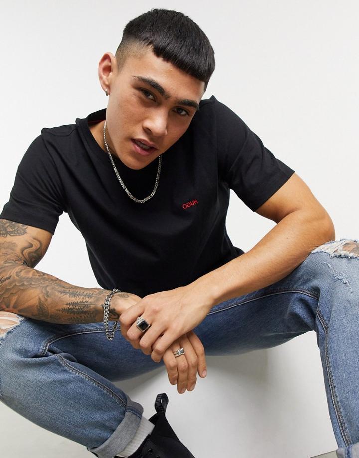 Hugo Dero 211 Logo T-shirt In Black