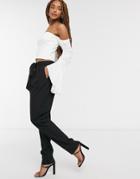 Bardot Bandeau Top With Sleeve Drama In Ivory-white