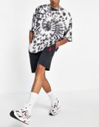 Mennace X Playboy Jersey Shorts In Washed Black With Embroided Logo