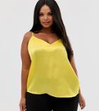 Asos Design Curve Satin Cami - Yellow