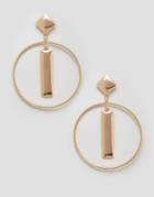 Designb Bar Drop Hoop Earrings - Gold