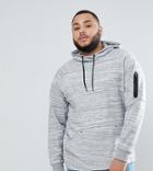 Only & Sons Plus Hoodie With Technical Arm Pocket - Gray