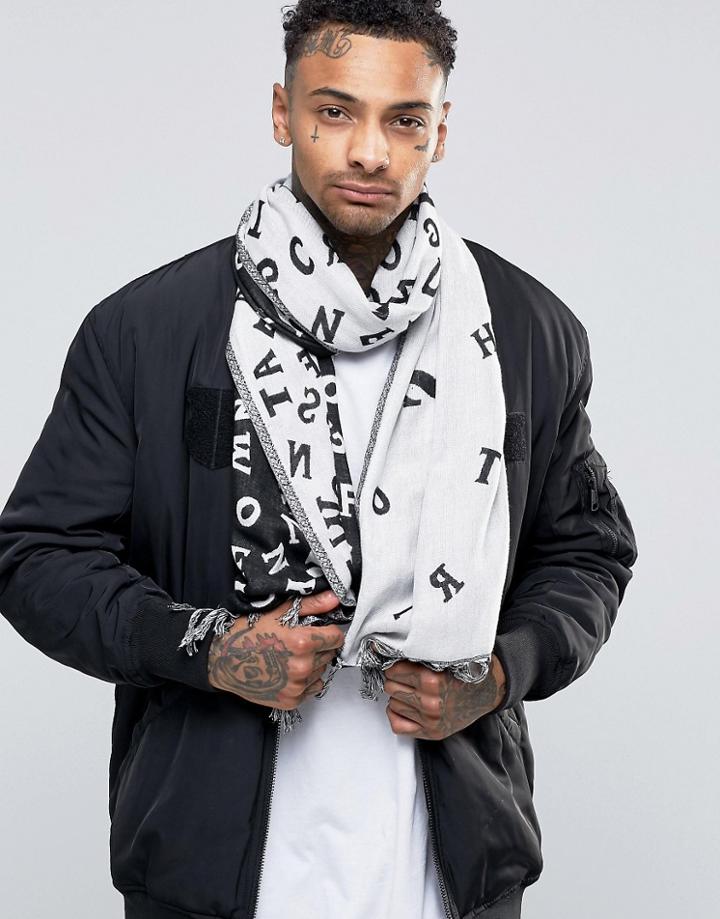 Diesel Logo Scarf - Black