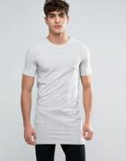 Only & Sons Muscle Fit Longline T-shirt - Gray